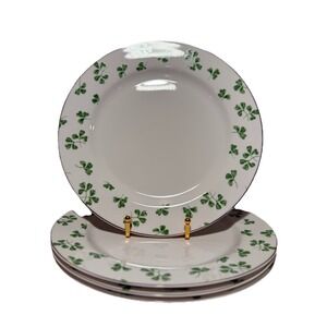 Grace Teaware Shamrock 10.5" Fine Porcelain Dinner Plates Set of 4